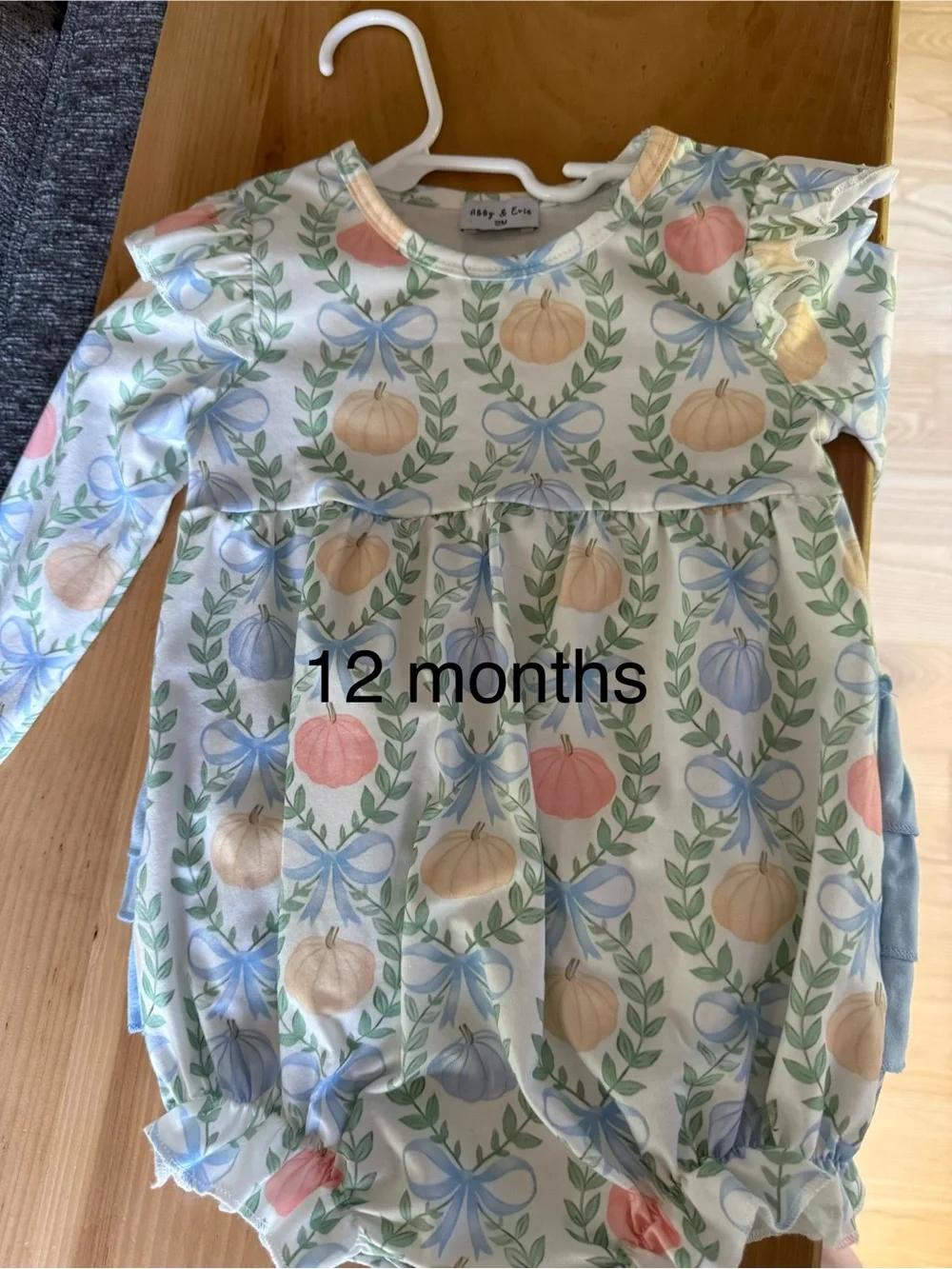 Baby Floral Pumpkin Bow Romper - Pastel Multicolor